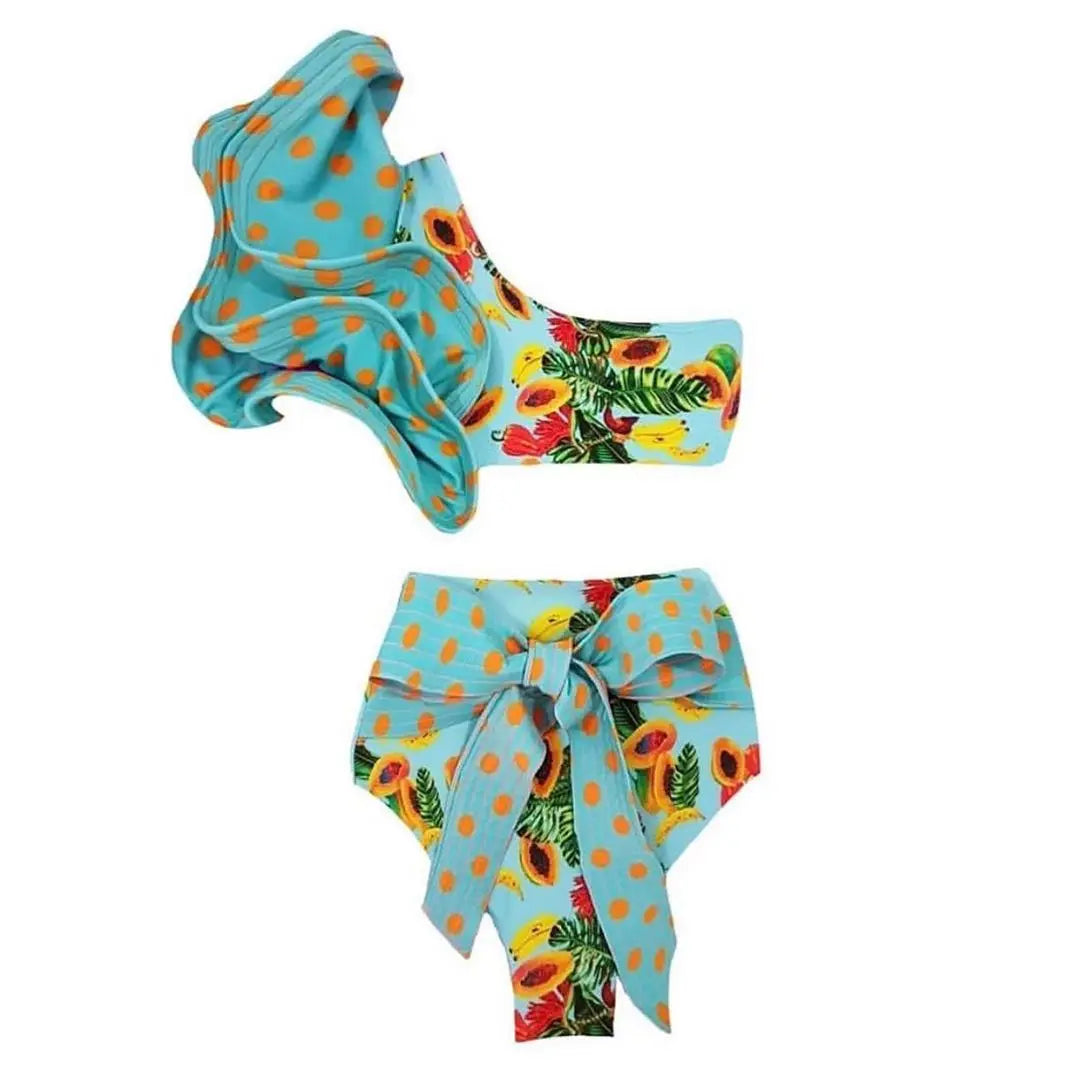 Deux pièces femmes Floral 2025 Push-Up rembourré soutien-gorge volants bandeau Bikini ensemble maillot de bain maillots de bain maillot de bain maillots de bain Biquini