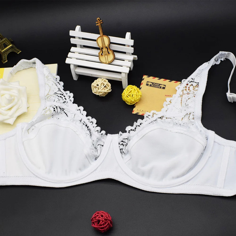 Soutiens-gorge pour femmes Lingerie haut femme dentelle soutien-gorge à armatures grande taille brassière Perspective sous-vêtements Sexy B C D DD E F tasse
