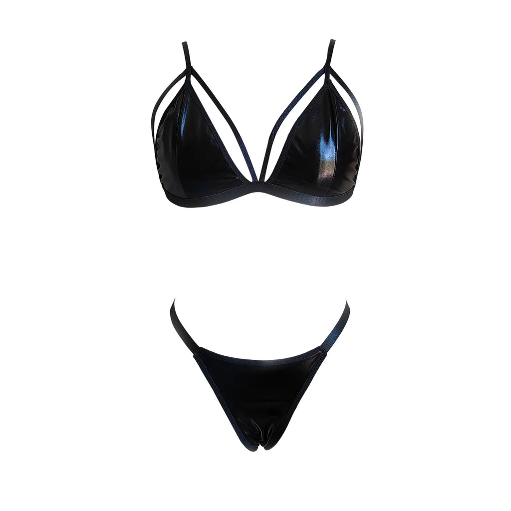 Ensemble de costumes sexy de lingerie deux pièces pour femmes, grande taille, à armatures, soutien-gorge et culotte intimes