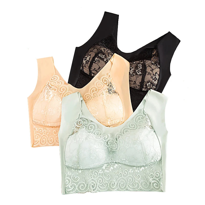 Soutien-gorge en dentelle sous-vêtements pour femmes soutien-gorge Push Up pour femmes soutiens-gorge sans fil Lingerie Sexy sans couture Bralette 5XL 4XL