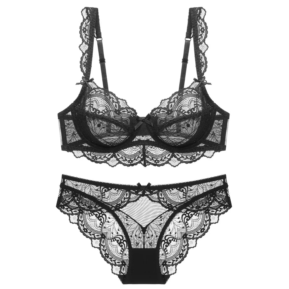 Soutien-gorge sexy en dentelle blanche ajouré nouveau soutien-gorge ultra-mince brassière sous-vêtements sexy grande taille B C D E tasse broderie femmes ensemble de lingerie