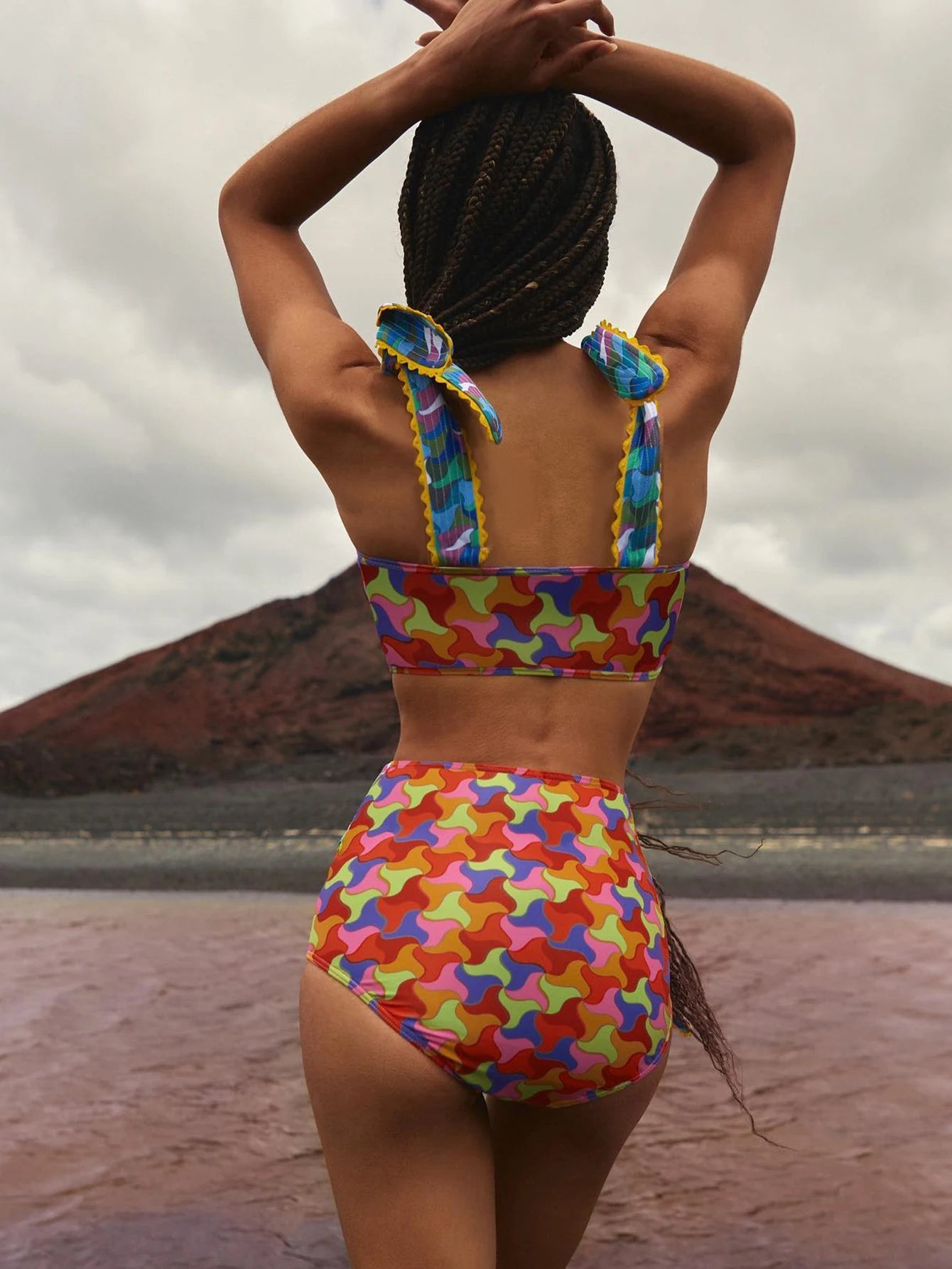 Deux pièces femmes Floral 2025 Push-Up rembourré soutien-gorge volants bandeau Bikini ensemble maillot de bain maillots de bain maillot de bain maillots de bain Biquini