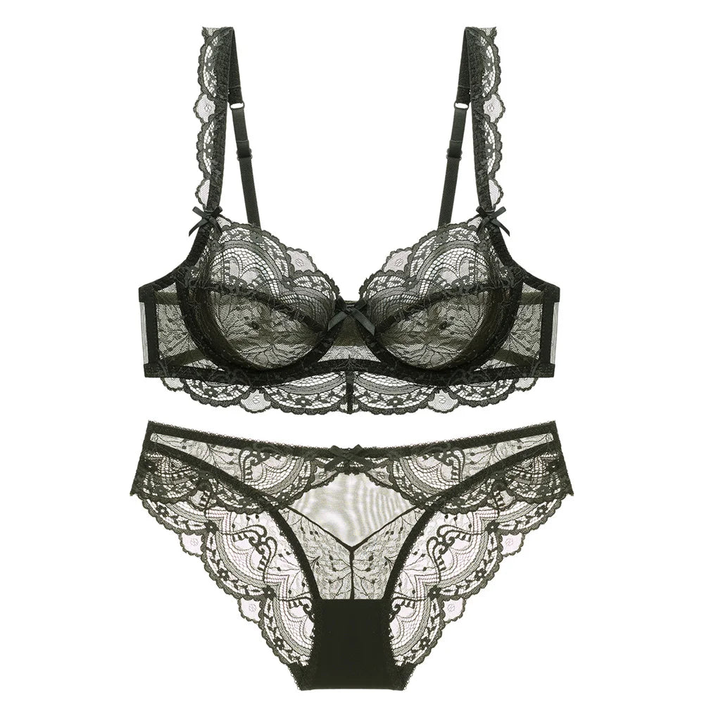 Soutien-gorge sexy en dentelle blanche ajouré nouveau soutien-gorge ultra-mince brassière sous-vêtements sexy grande taille B C D E tasse broderie femmes ensemble de lingerie